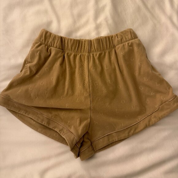 Lounge Luxury Embossed Pajama Shorts in "Mink" - Picture 4 of 5